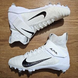 Nike Alpha Menace Elite 2 D P Flyknit Men's 10 White Football Cleats CI1530-100